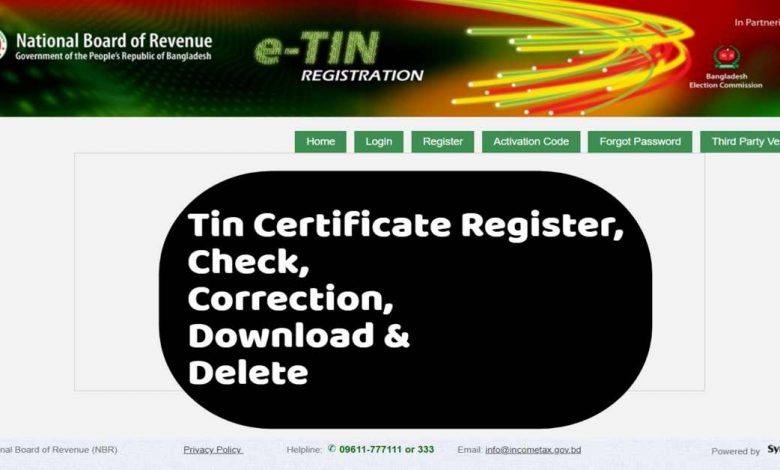 Tin Certificate Register